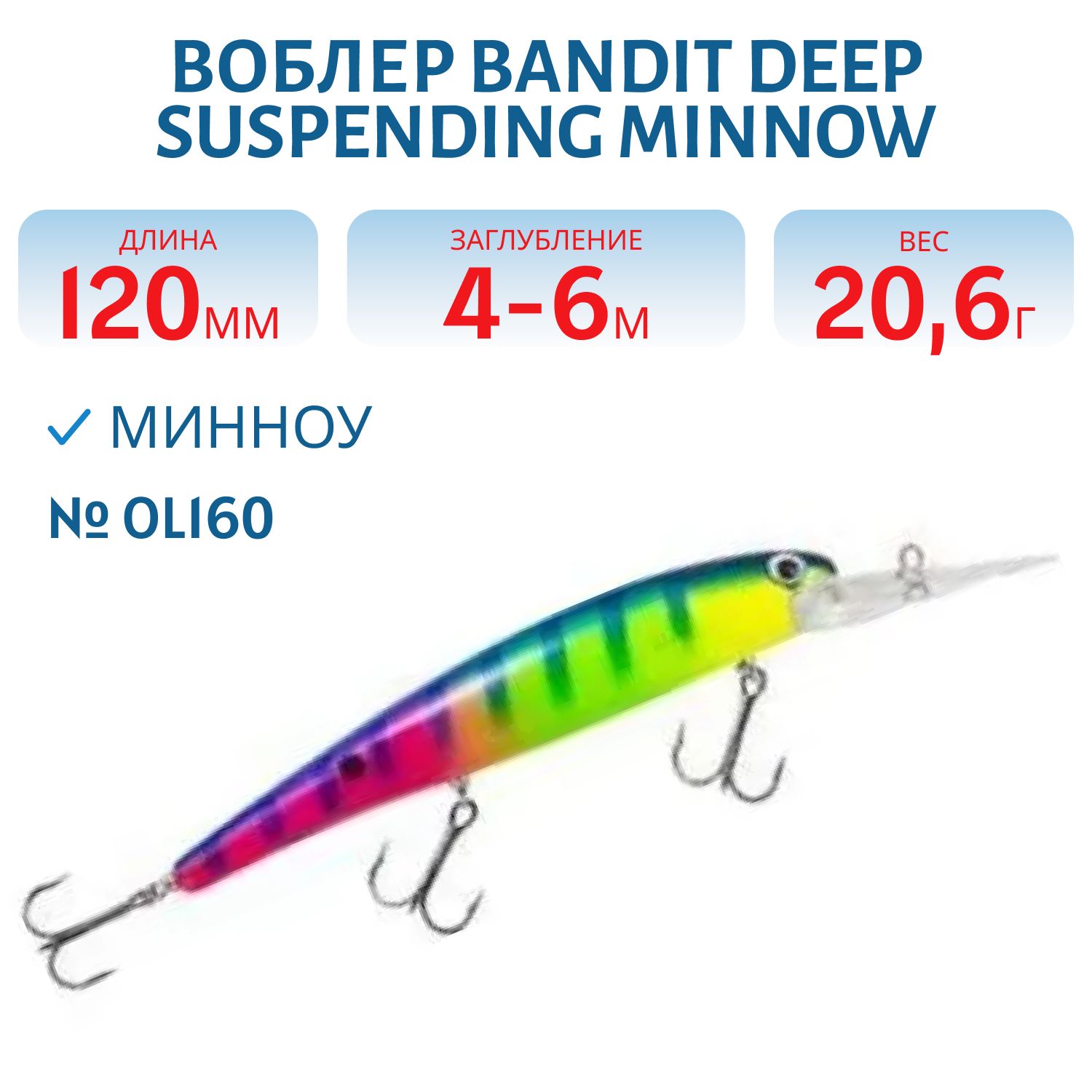 Воблер BANDIT DEEP SUSPENDING MINNOW OL160