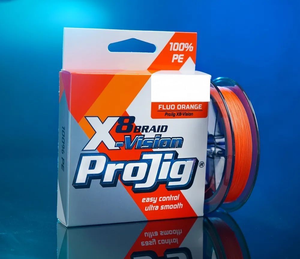 Шнур ProJig X8-Vision 0, 30 мм,  25, 0 кг,  100 м,  оранжевый