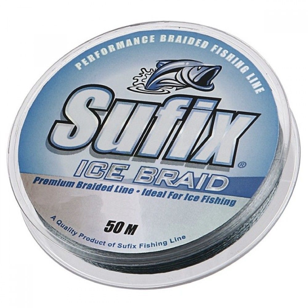 Леска плетеная зимняя SUFIX Ice Braid серая 50м 0.24мм 13, 6кг