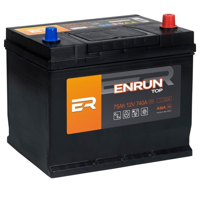 75 ENRUN STANDART ASIA ЕВРО ESA750  Аккумулятор залит/заряжен