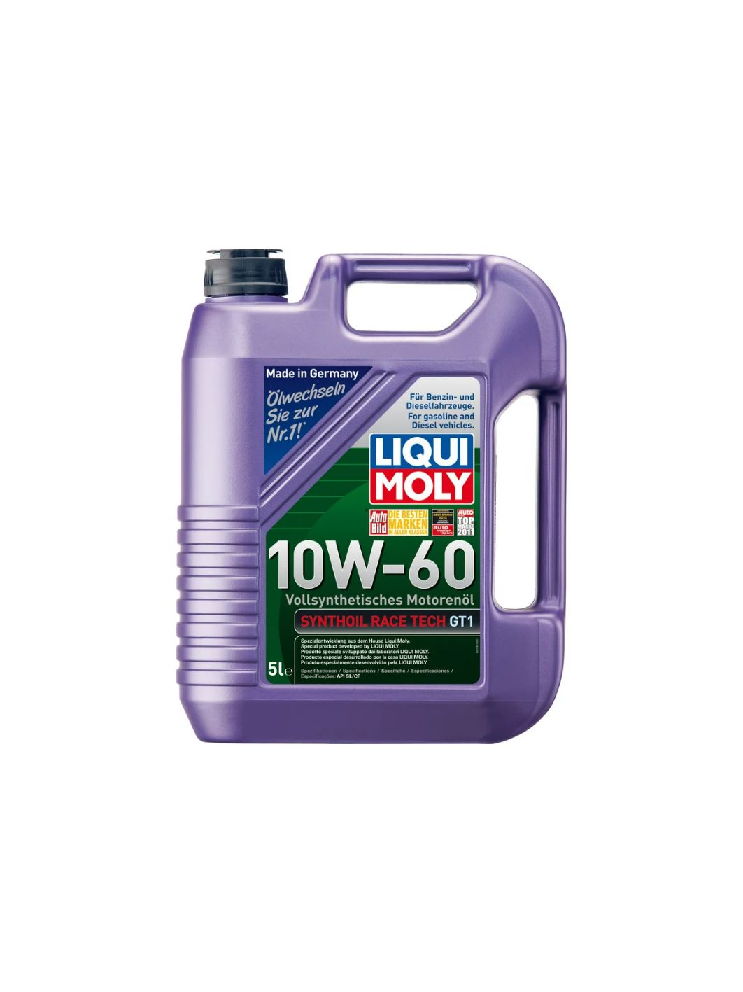 LIQUI MOLY "Synthoil Race Tech GT1" 10W60 5L синтетическое моторное масло 1944