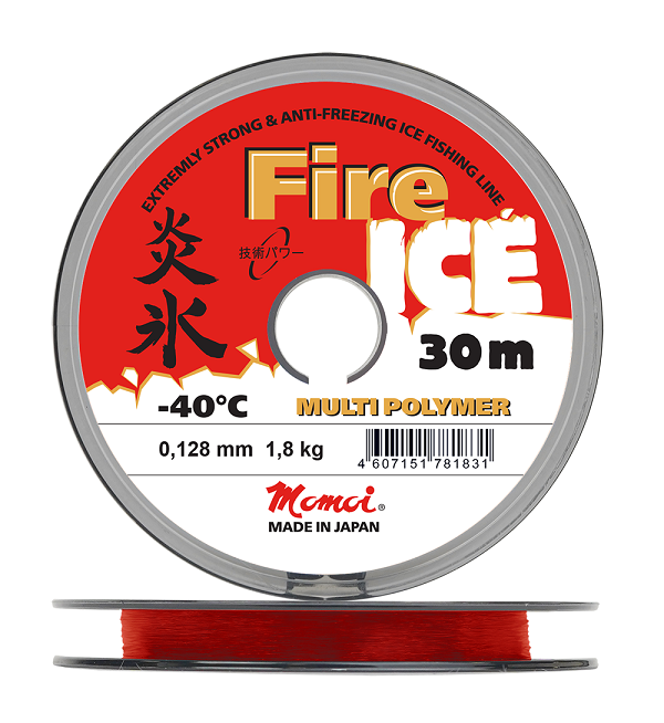 Леска Fire Ice 0,117 мм, 1,5 кг, 30 м, красная, Barrier Pack