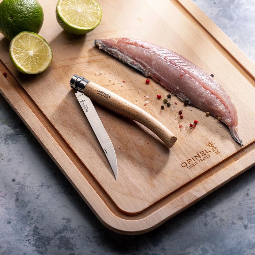 Нож Opinel №15 филейный,  нержавеющая сталь,  рукоять из дерева бука