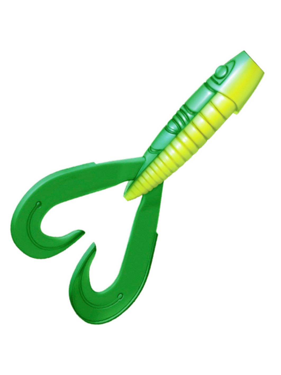 Приманка ZUB-FROGGY 181мм(7, 1")-2шт,  (цвет 407)зеленый верх - желтый низ