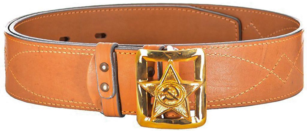 Ремень поясной "Звезда" 50 мм светло-золотой (130 длина,  № 3)