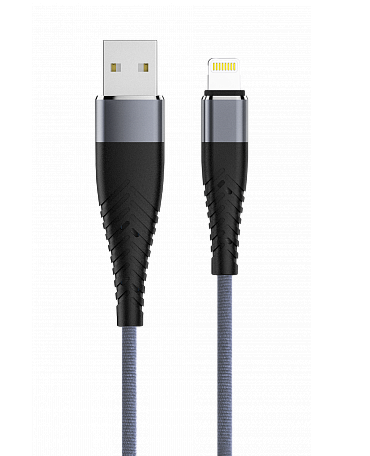 Кабель SOLID USB 2.0 - lightning (1, 2м,  2, 1А) усиленный,  цвет титановый OLMIO (39048)
