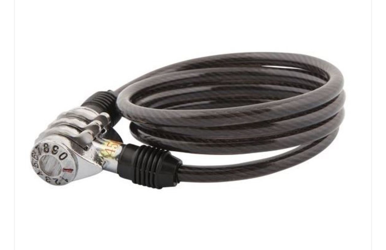 Трос-замок для велосипеда STG (трос спиральный, кодовый, Ø6х100см) черный (X54003)