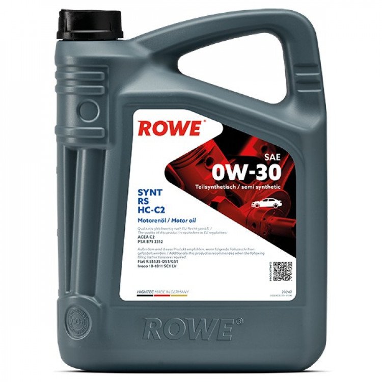 ROWE  HIGHTEC SYNT RS SAE 0W30 HC-C2 5L полусинтетическое моторное масло