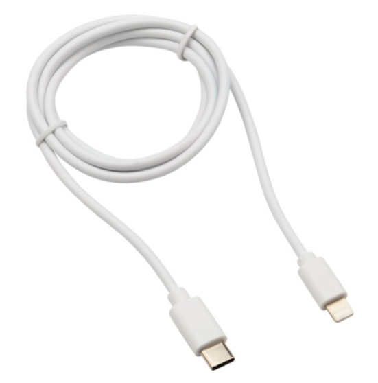 Кабель USB-Lightning (1.0м,  2А) белый (ПВХ) REXANT (18-1898)