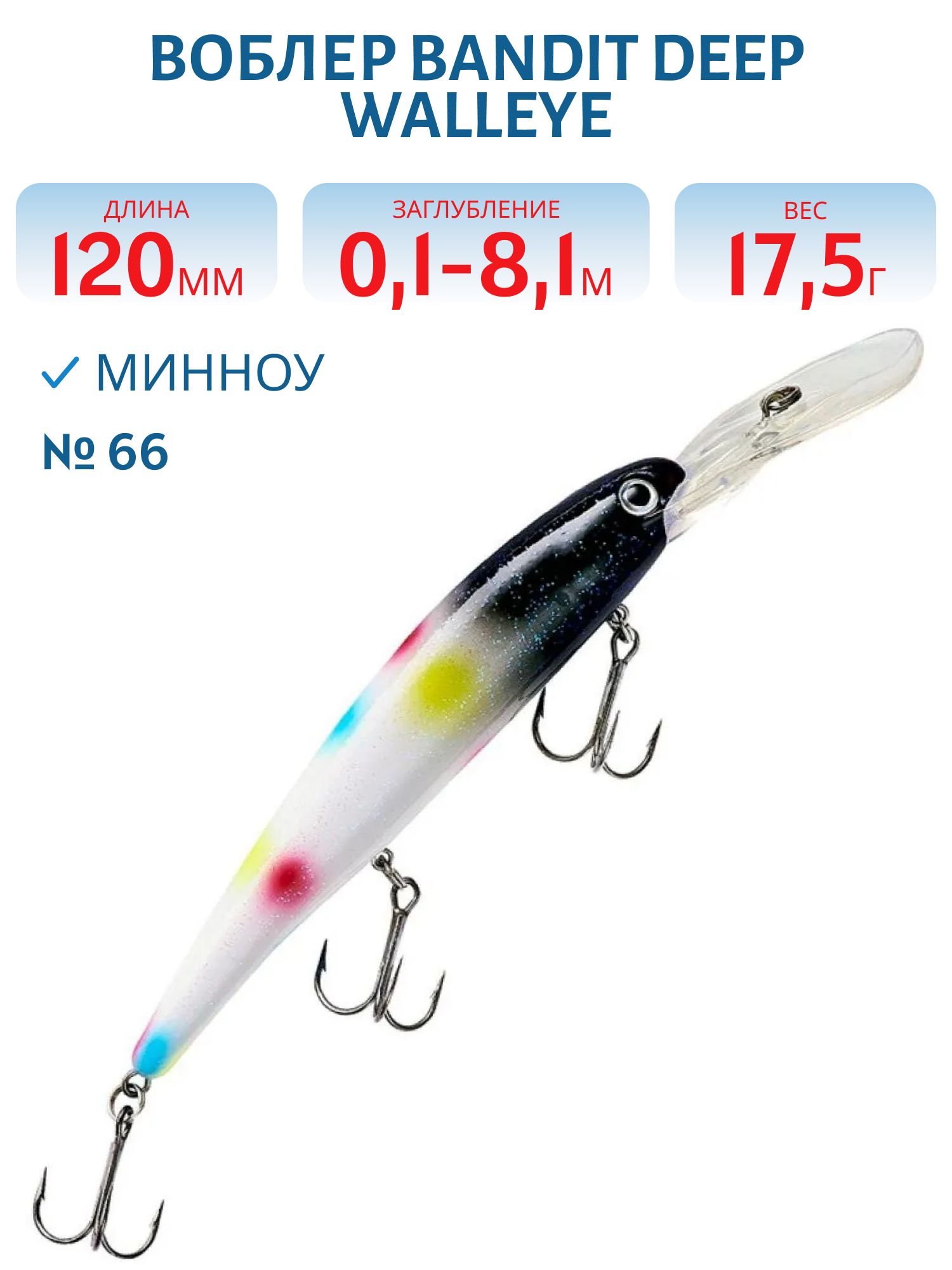 Воблер BANDIT DEEP WALLEYE 66