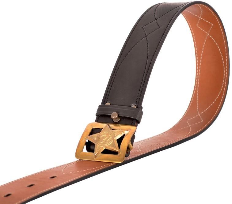 Ремень поясной "Звезда" 50 мм черный (№ 2)