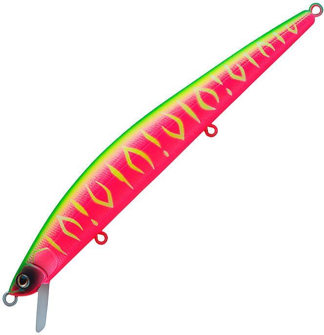 Воблер Минноу Strike Pro Slingshot Minnow 120F,  120 мм,  12, 6 гр,  Загл. 0, 5м.-1, 5м.,  Плавающий,  цвет: A230S Watermelon Mat Tiger,  (EG-145F#A230S)