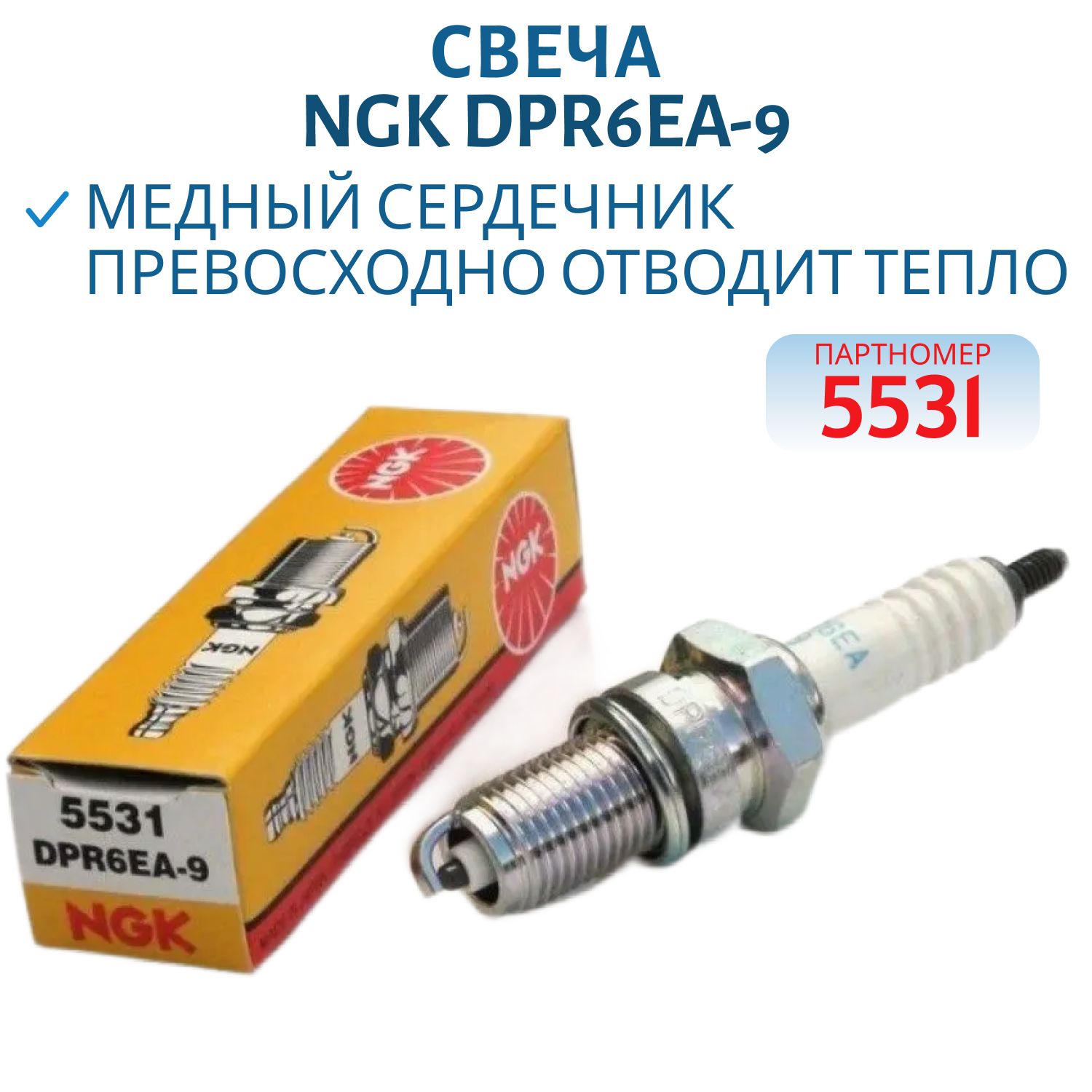 Свеча NGK DPR6EA-9 5531 