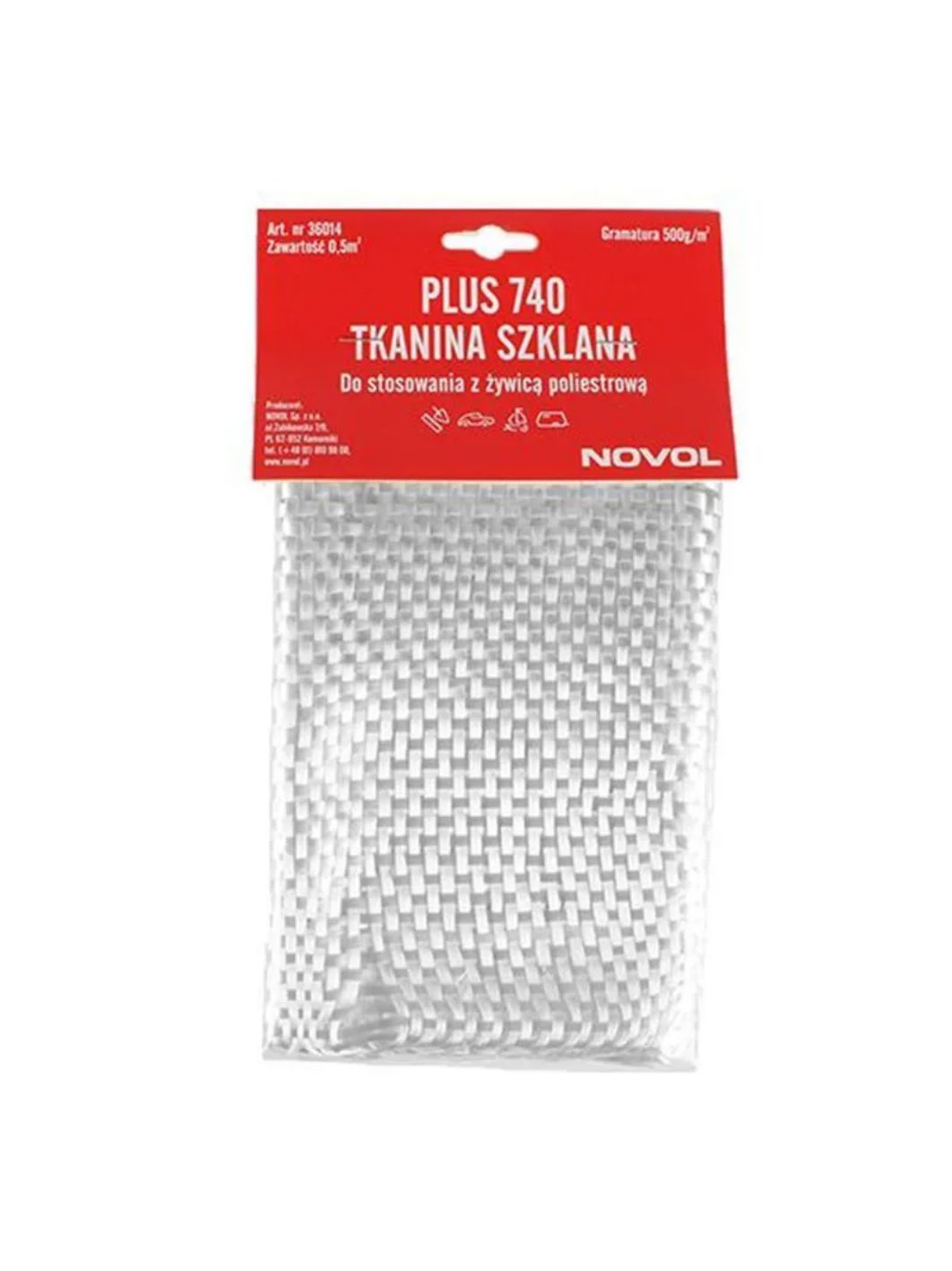 Стеклоткань 500гр/кв.м.0, 5 кв.м. NOVOL PLUS740 арт.36014