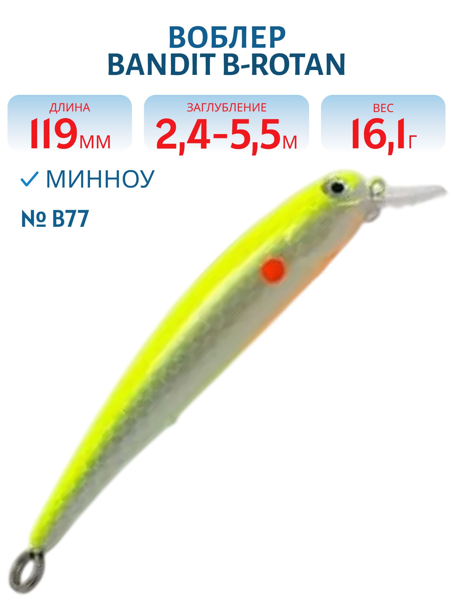 Воблер BANDIT B-ROTAN B77