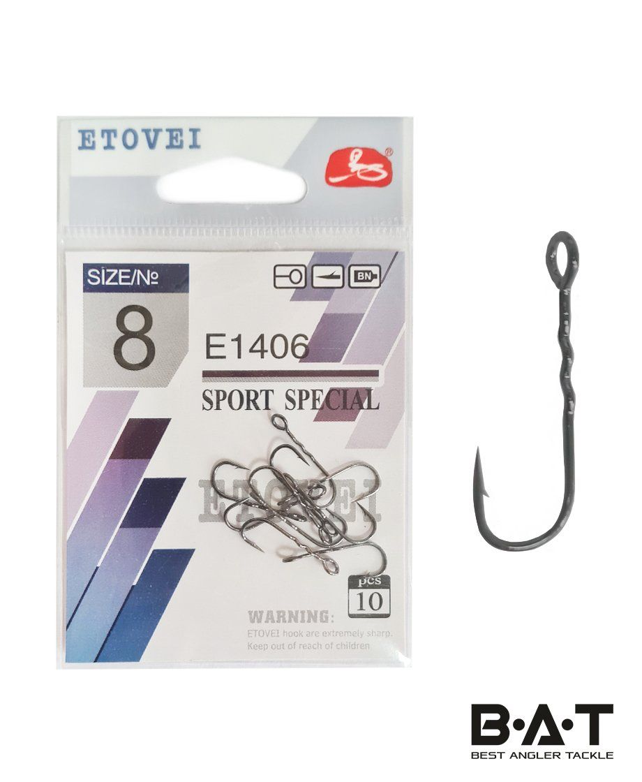 Крючок одинар. ETOVEI E-1406 Sport Special # 10 уп.10