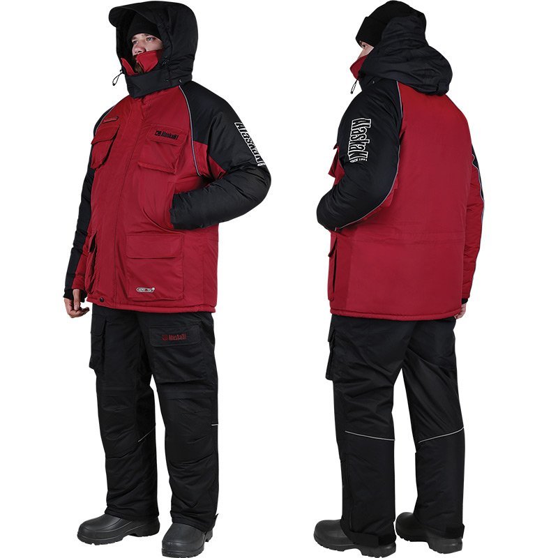 костюм зимний alaskan russian mission бордовый/чёрный 2xl (куртка+полукомбинезон)
