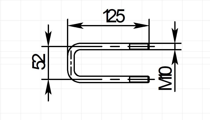 Стремянка для прицепа МЗСА 81773D.001-07, 05, 075-15 (M10 x 125 x 52)