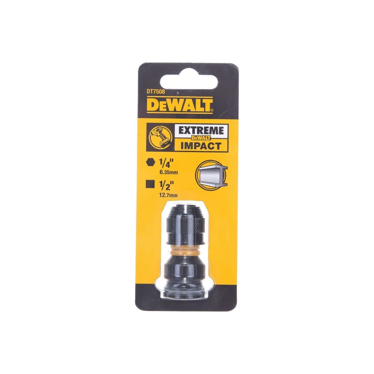 Адаптер для бит под квадрат 1/2"F-1/4F ударный DeWALT