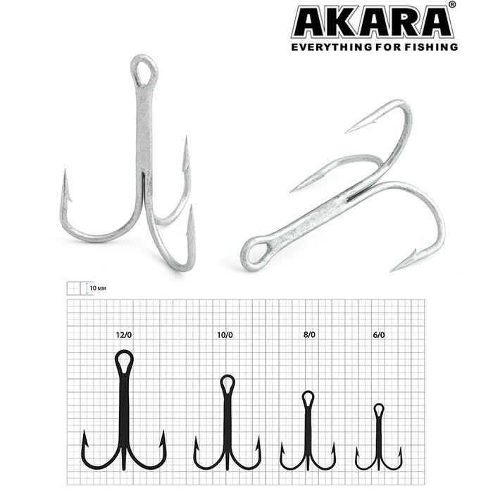 Крючок-тройник 5201 10/0 Sil