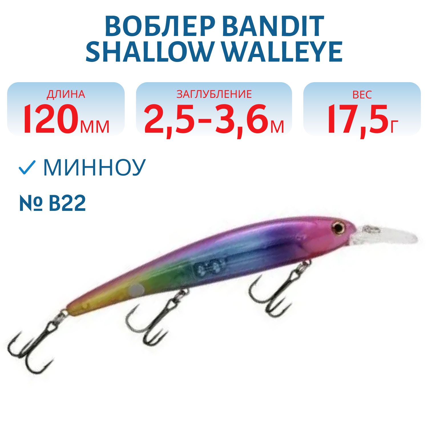 Воблер BANDIT SHALLOW WALLEYE B22