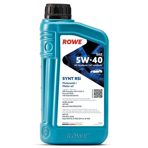 ROWE  HIGHTEC SYNT RSi SAE 5W40 1L синтетическое моторное масло