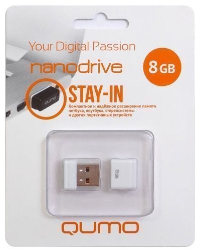 накопитель qumo nanodrive, 8gb usb2.0