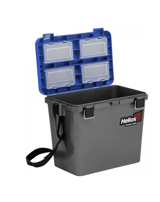 Ящик рыболовный зимний (19л) односекционный серый/синий Helios