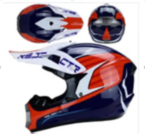 Шлем подросковый кроссовый MOTAX NP600 синий-оранжевый (G3) (60) L