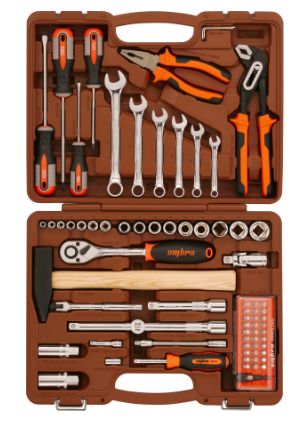 Набор инструмента универсальный 75 предметов 1/2",  1/4" OMBRA OMT75S