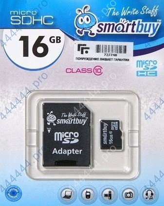 Карта памяти microSDHC 16GB,  Class 10,  без адаптера OLMIO (39121)