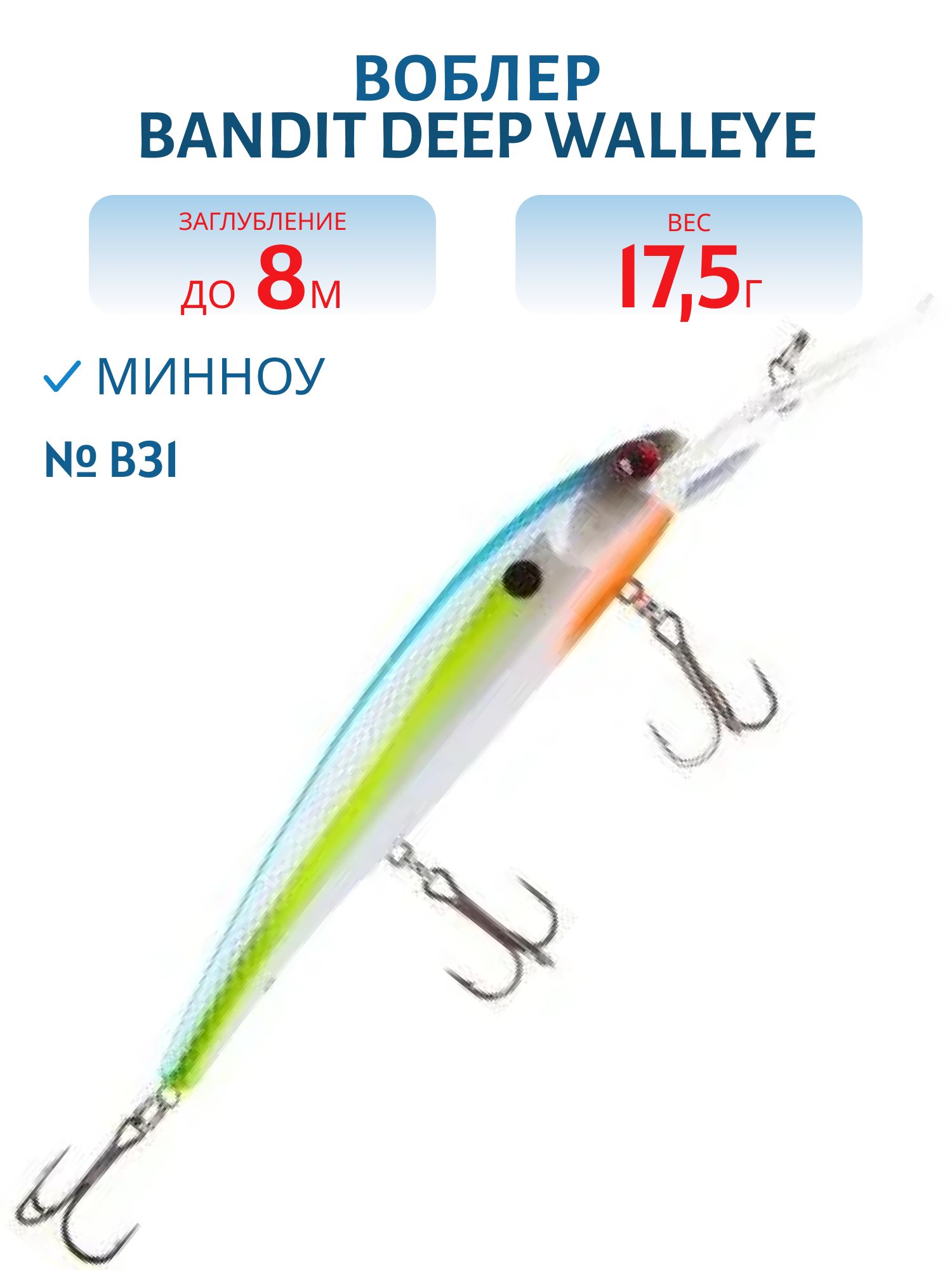 Воблер BANDIT DEEP WALLEYE B31