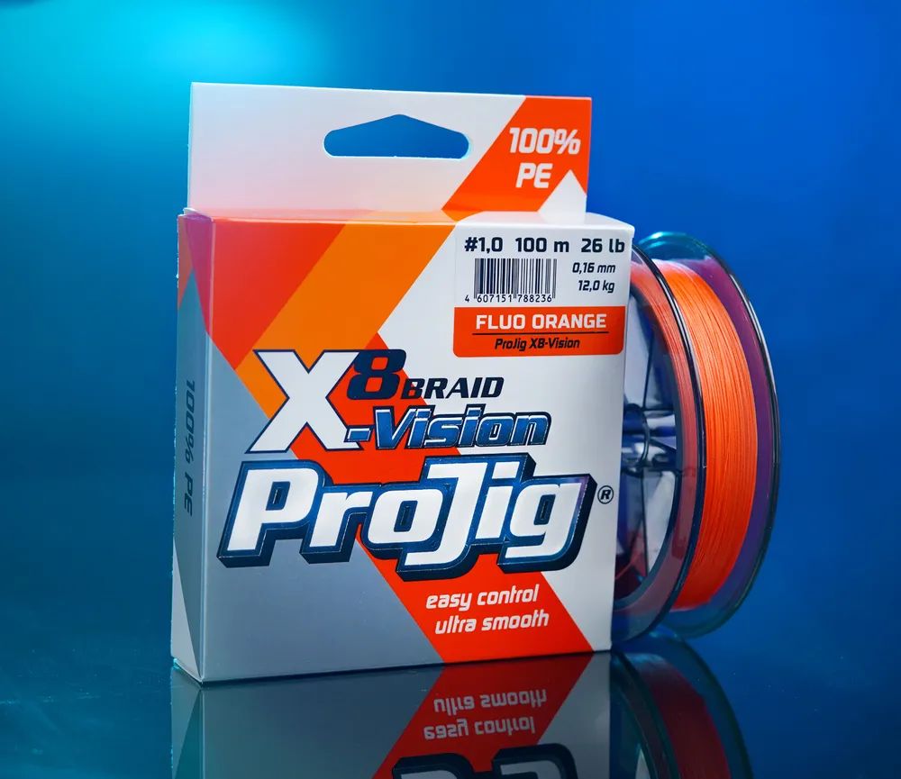 Шнур ProJig X8-Vision 0, 10 мм,  6, 5 кг,  150 м,  оранжевый