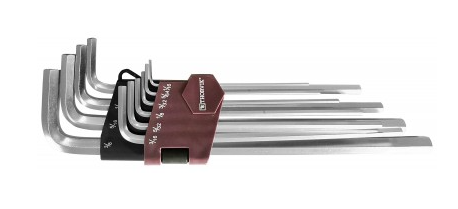 Набор ключей Г-образных шестигранных (H1/16"-H3/8") дюймовых (10пр.) Thorvik HKIL10S