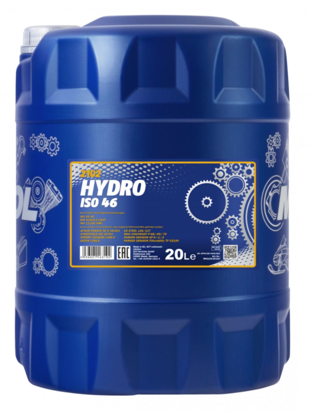 MANNOL Hydro ISO 46 (HLP-46) 2102 20л гидравлическое масло