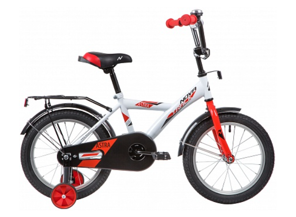 Велосипед колёса 16" детский NOVATRACK Astra, 1 скорость, рама сталь 10,5" (белый)