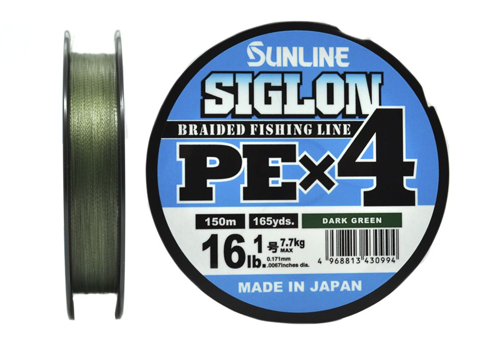 Шнур Sunline SIGLON PE×4 150M(Dark Green) #2.0/35LB
