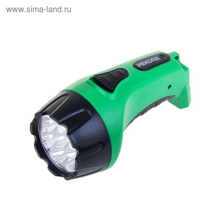 фонарь pm-0107 аккумуляторный светодиодный green рекорд 22538