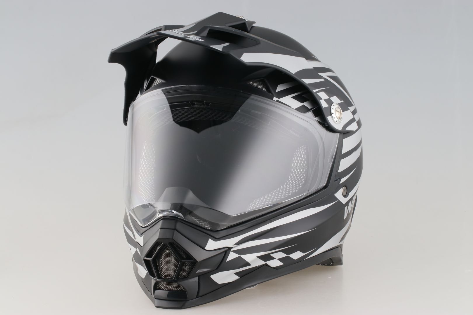 Шлем кроссовый со стеклом WELS 819-6 черный/серый матовый М