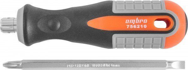 Отвертка РН2*SL6 (100мм) двусторонняя ROUND GRIP OMBRA 756210