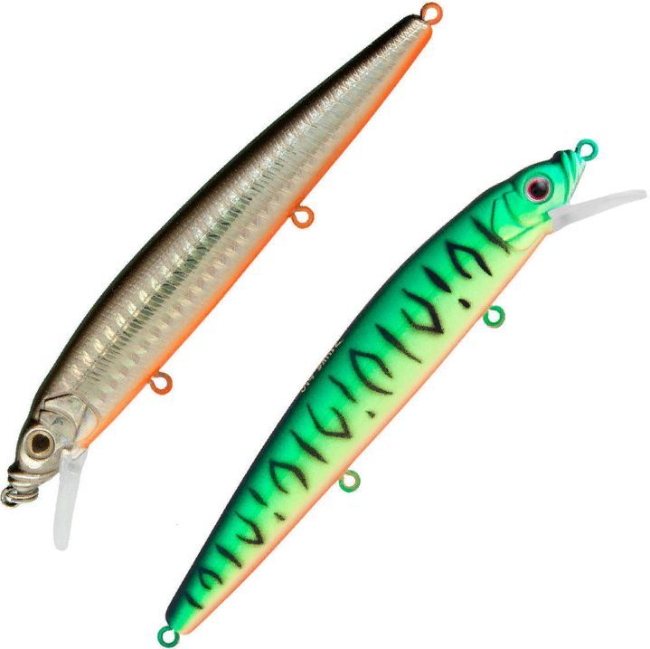 Воблер Минноу Strike Pro Alpha Minnow 115,  115 мм,  12, 5 гр,  Загл. 0, 6м.-1, 6м.,  Плавающий,  цвет: GC01S/A70-713 Double Black Silver OB/Mat Tiger,  (EG-033F#GC01S/A70-713)