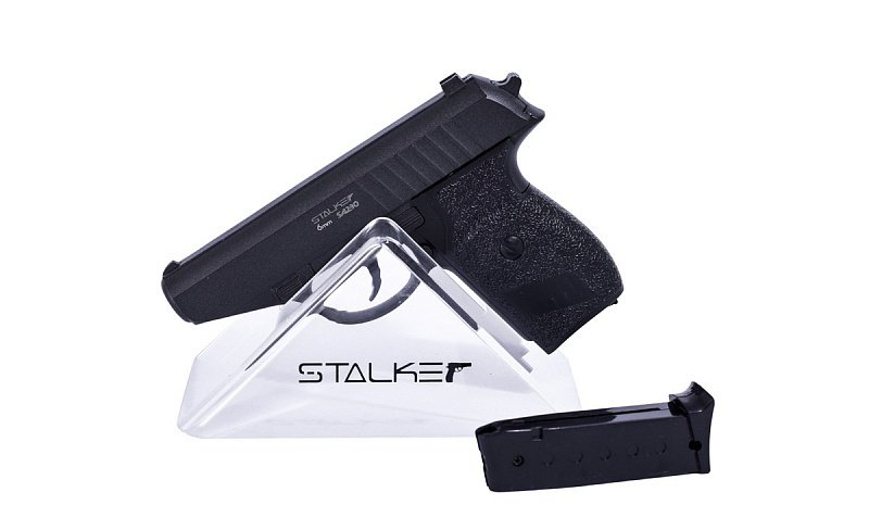 Пистолет пневматический Stalker SA230 Spring (аналог SigSauer P230), к.6мм, мет.корпус, магазин 8шар, до 80м/с,черный