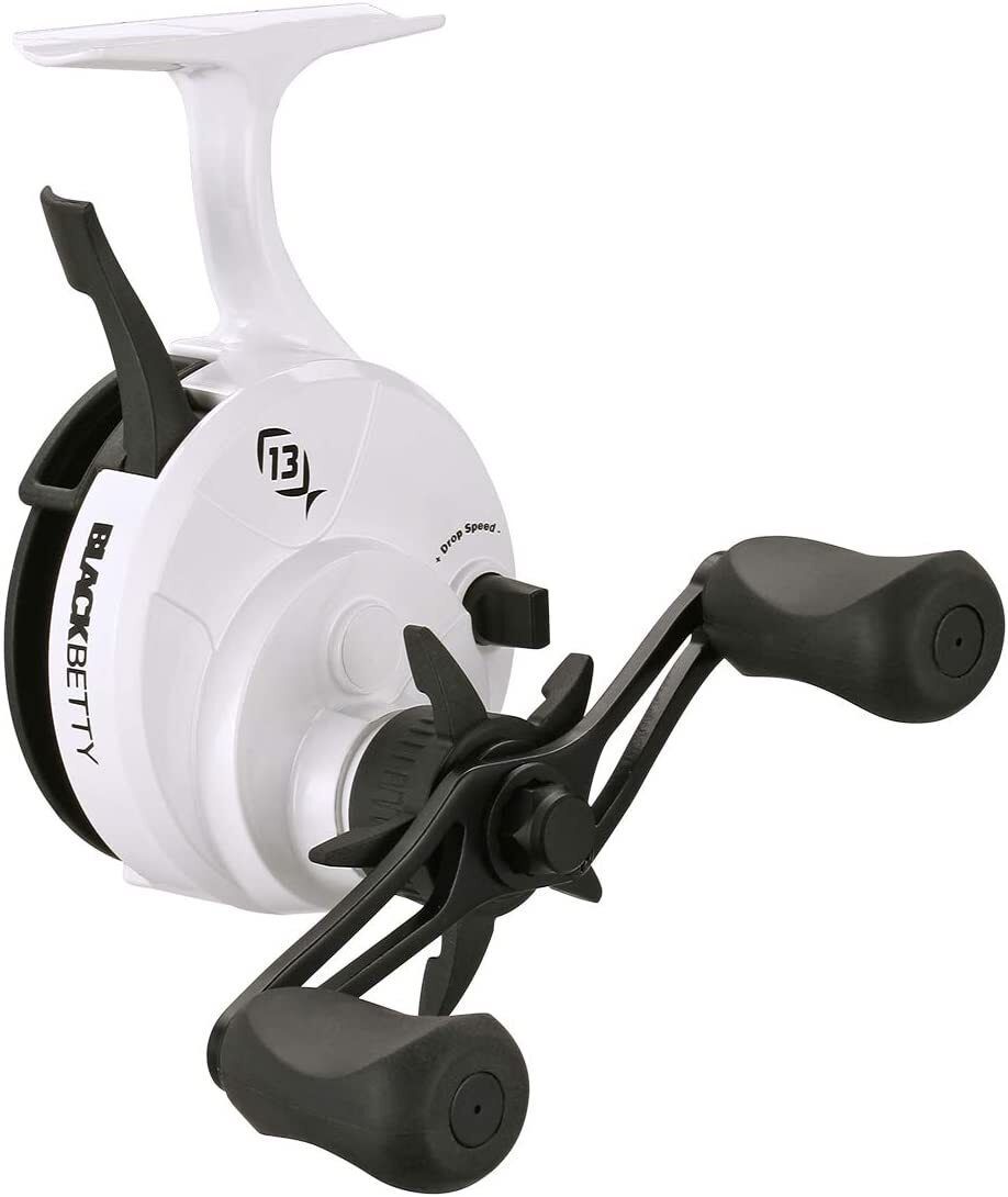 Катушка 13 Fishing Black Betty FreeFall Ghost Ice Reel - 2.5:1 Gear Ratio w/ NEW Line Window- Left Hand