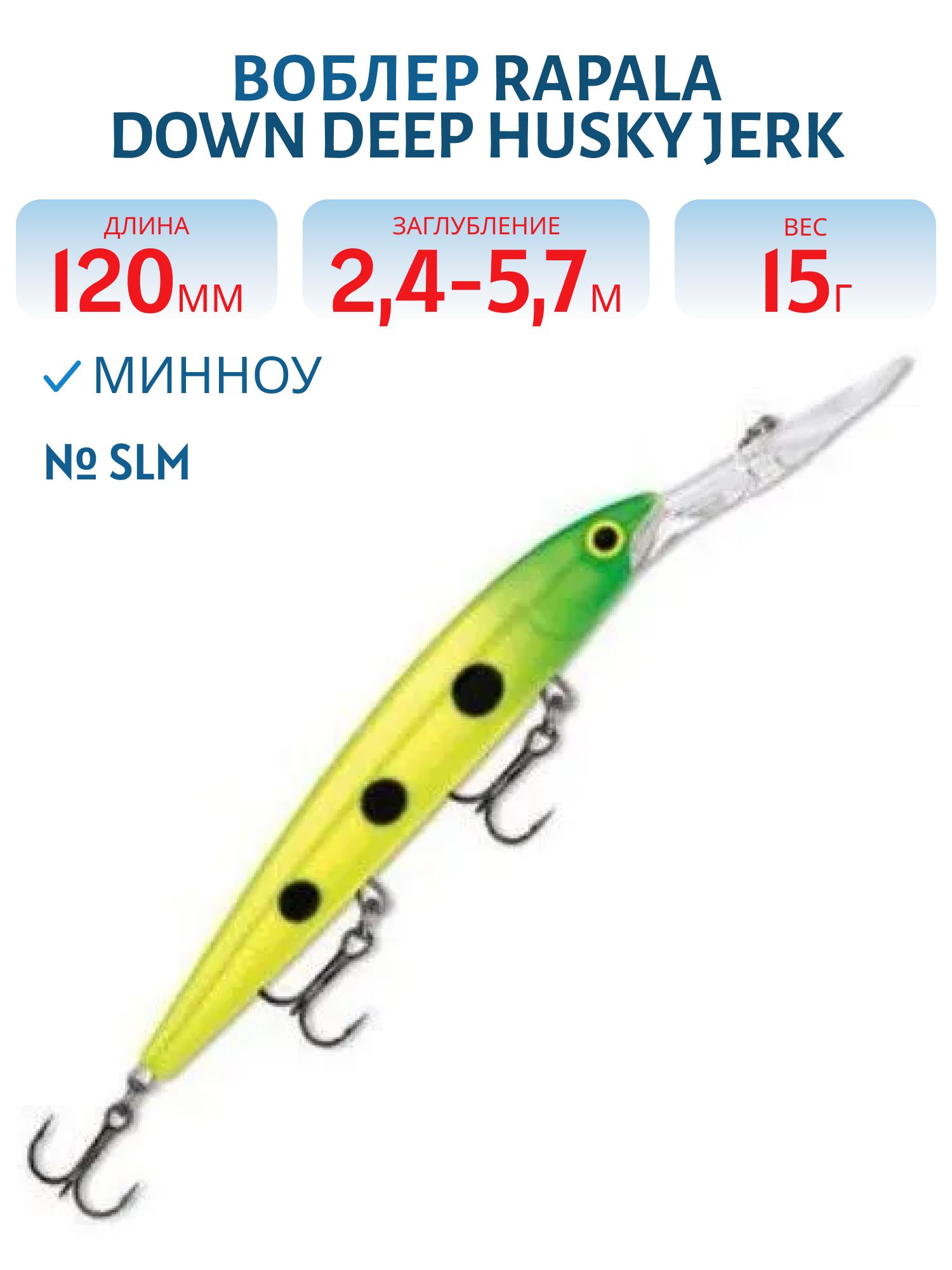 Воблер Rapala Down Deep Husky Jerk 12 /SLM