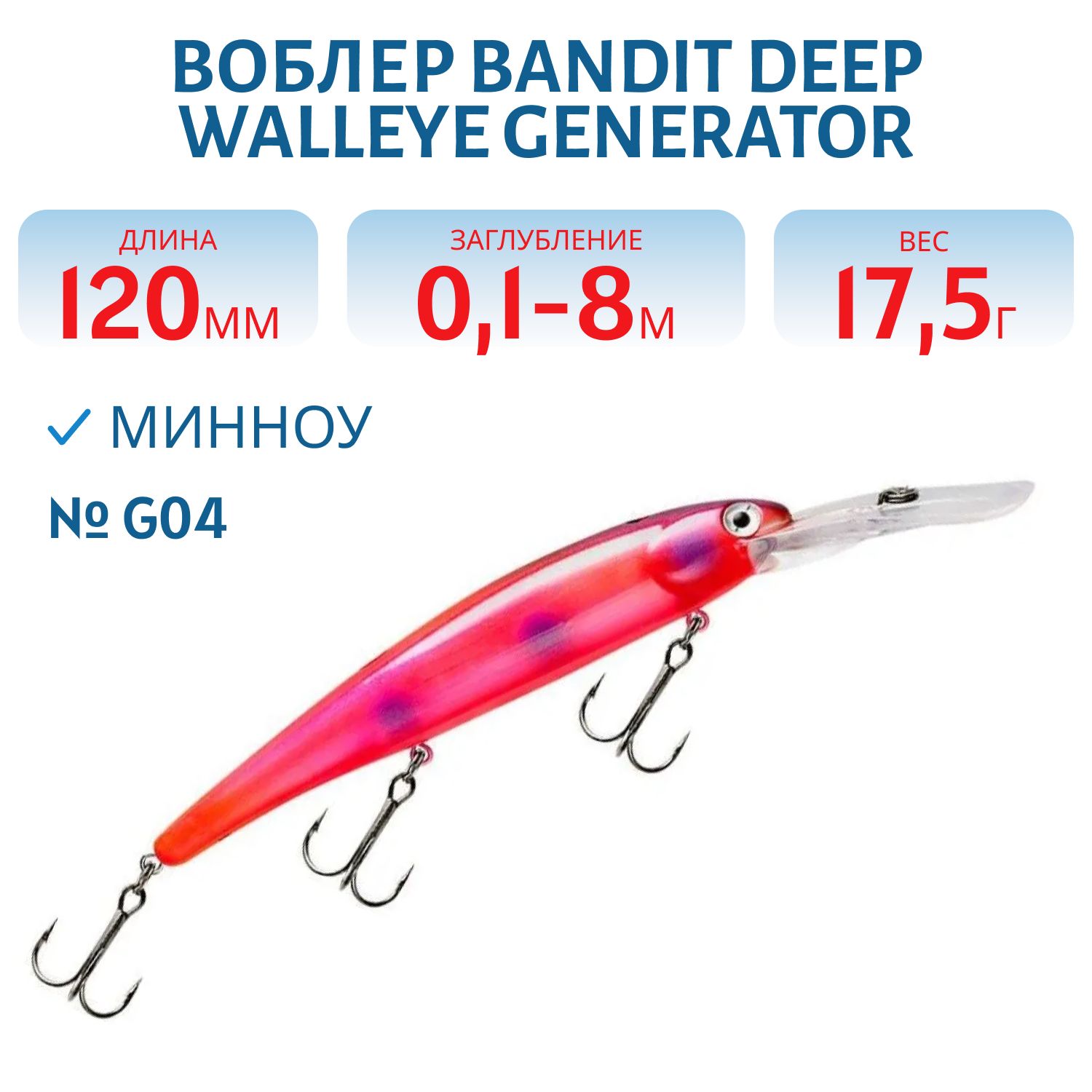 Воблер BANDIT DEEP WALLEYE GENERATOR G04