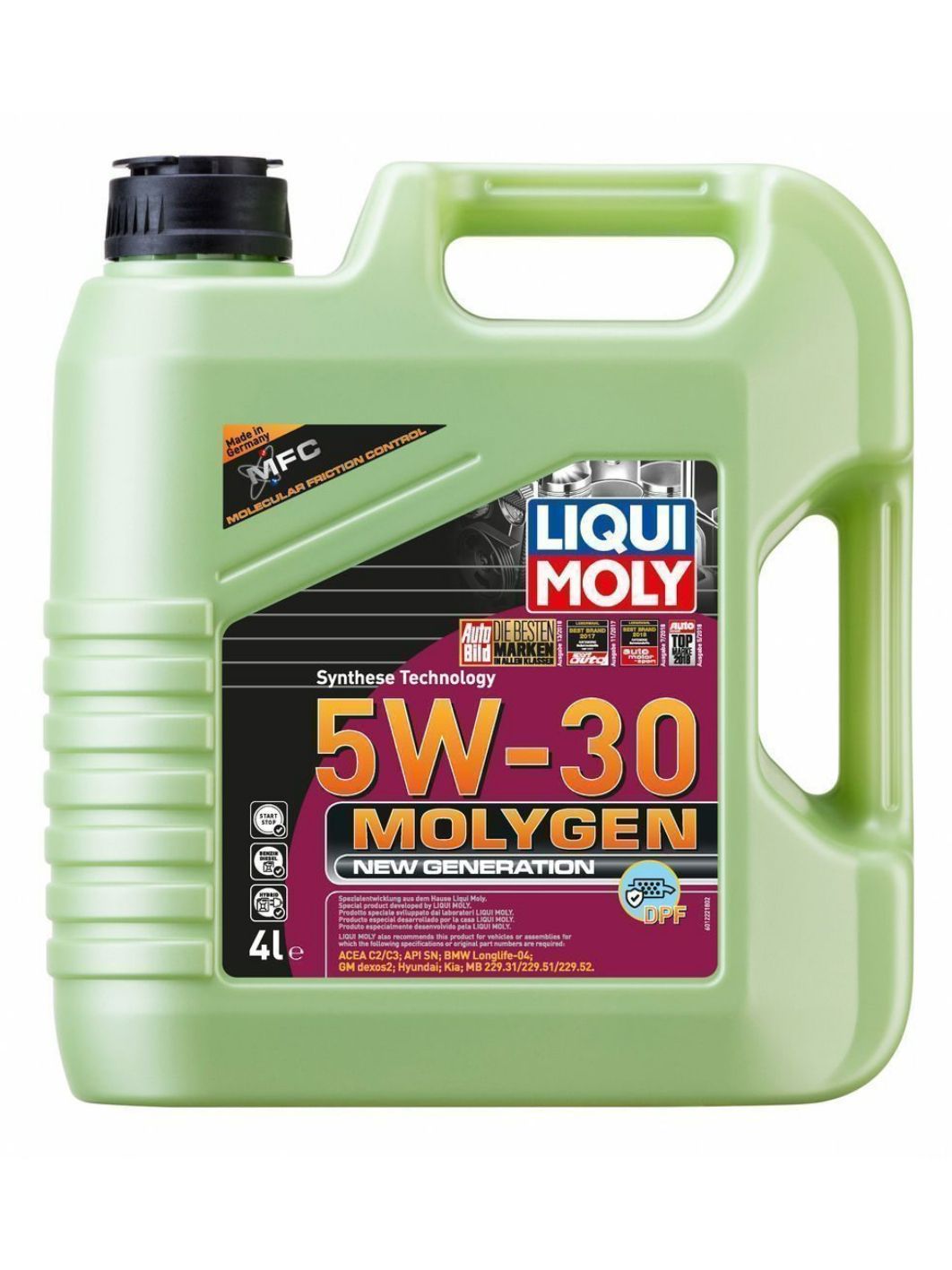 LIQUI MOLY "Molygen New Generation DPF" 5W30 4L синтетическое моторное масло 21225