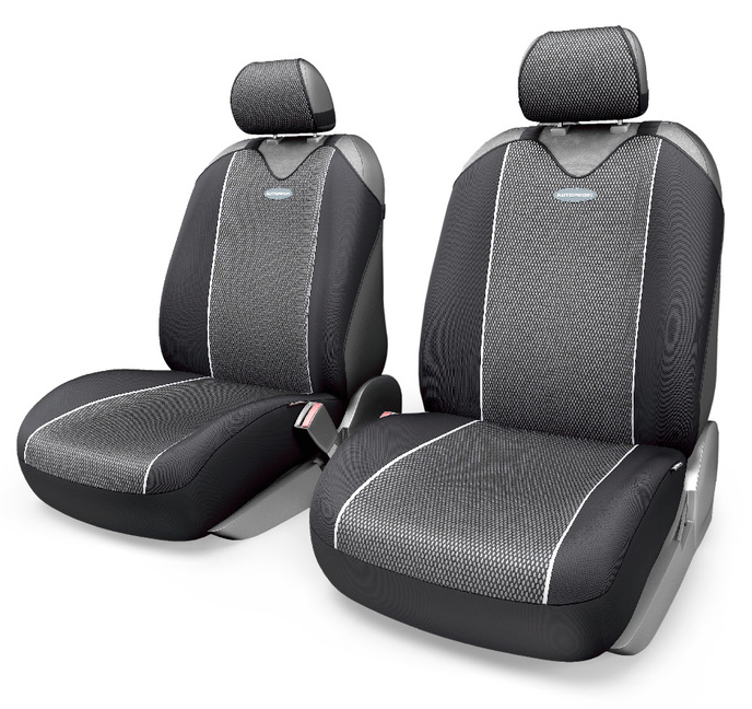 чехлы - майки на передние сиденья carbon plus черный/серый (4 предмета) crb-402pf bk/gy