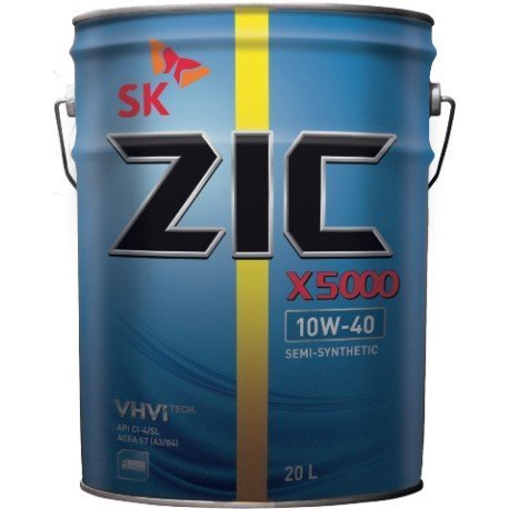 ZIC X5000 10w40 20L полусинтетическое моторное масло