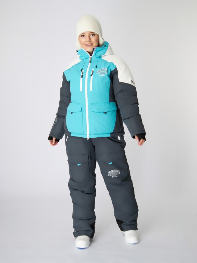 Костюм зимний Alaskan Vanda женский S белый/голубой/серый (куртка+полукомбинезон)
