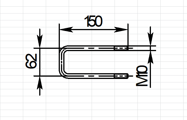 Стремянка для прицепа МЗСА 81771Е.001-07, 05, 075-20 (M10 x 150 x 62)